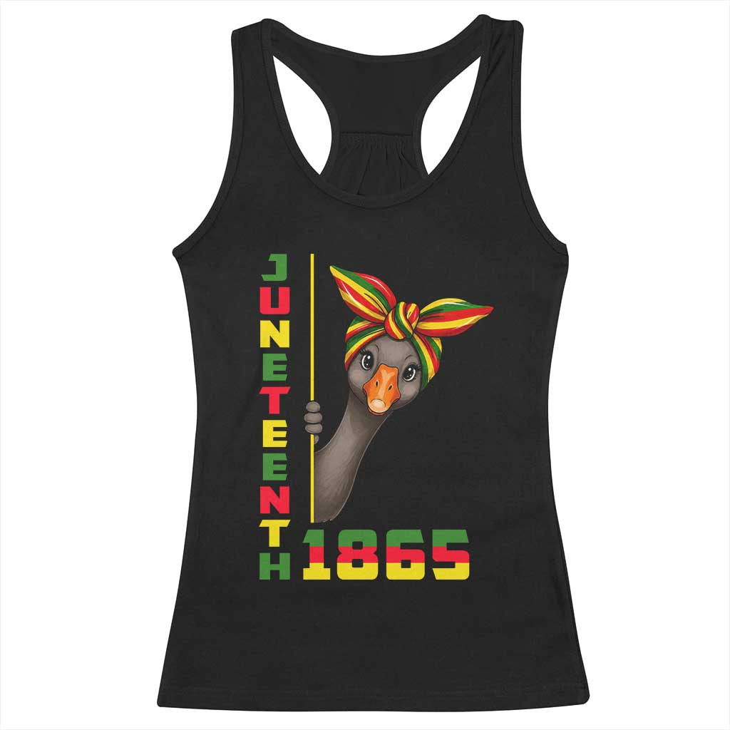 Funny Juneteenth Goose Racerback Tank Top African American Pride Gift TS12 Black Print Your Wear