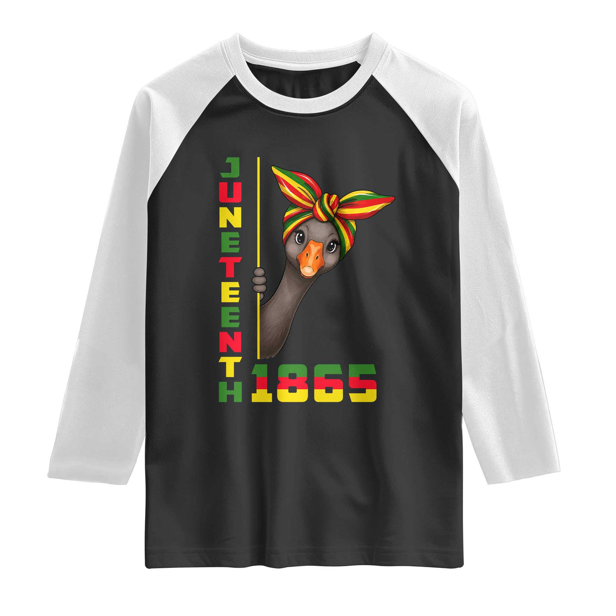Funny Juneteenth Goose Raglan Shirt African American Pride Gift TS12 Black White Print Your Wear
