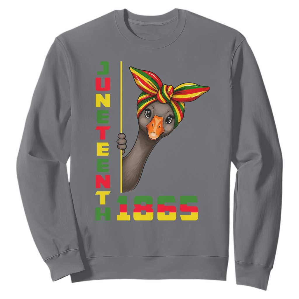 Funny Juneteenth Goose Sweatshirt African American Pride Gift TS12 Charcoal Print Your Wear