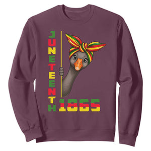 Funny Juneteenth Goose Sweatshirt African American Pride Gift TS12 Maroon Print Your Wear