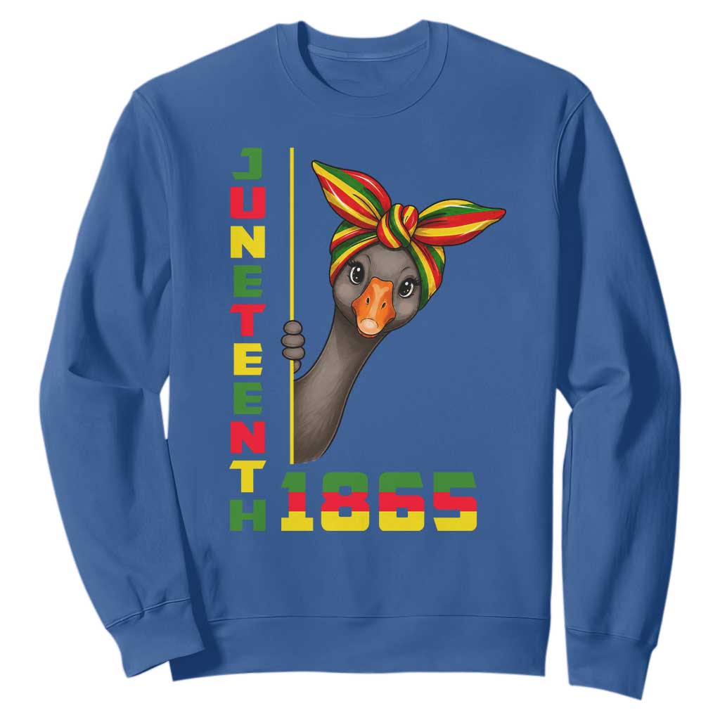 Funny Juneteenth Goose Sweatshirt African American Pride Gift TS12 Royal Blue Print Your Wear