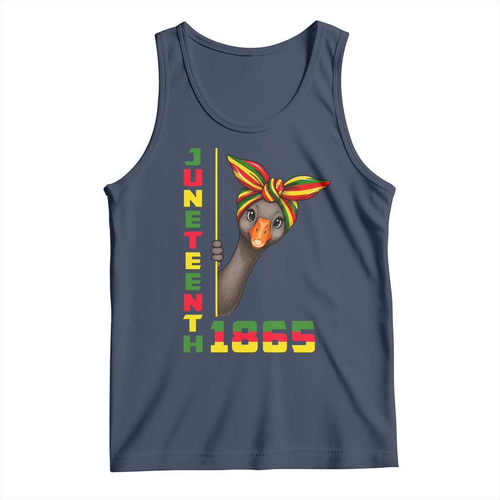 Funny Juneteenth Goose Tank Top African American Pride Gift TS12 Navy Print Your Wear