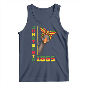 Funny Juneteenth Goose Tank Top African American Pride Gift TS12 Navy Print Your Wear