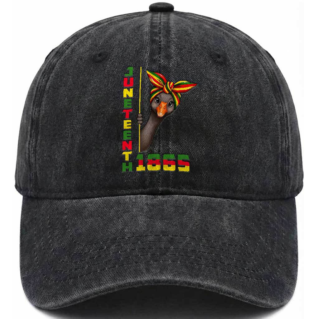 Funny Juneteenth Goose Washed Cotton Baseball Cap African American Pride Gift TS12 Print Your Wear