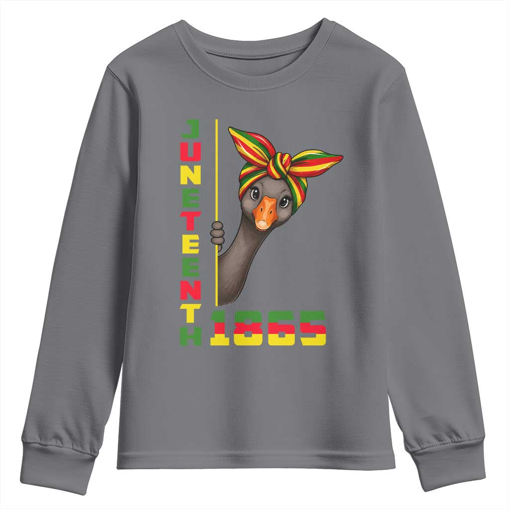 Funny Juneteenth Goose Youth Sweatshirt African American Pride Gift TS12 Charcoal Print Your Wear