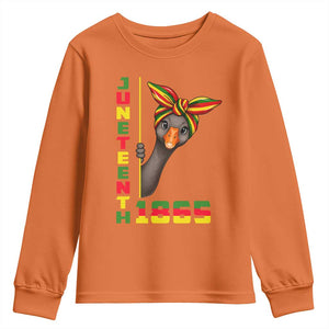 Funny Juneteenth Goose Youth Sweatshirt African American Pride Gift TS12 Orange Print Your Wear