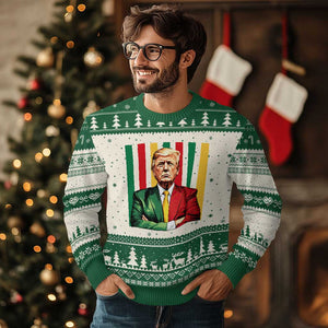 Juneteenth American Leader Inspiration Ugly Christmas Sweater 1865 American Heritage Gift TS12 Beige Green Print Your Wear