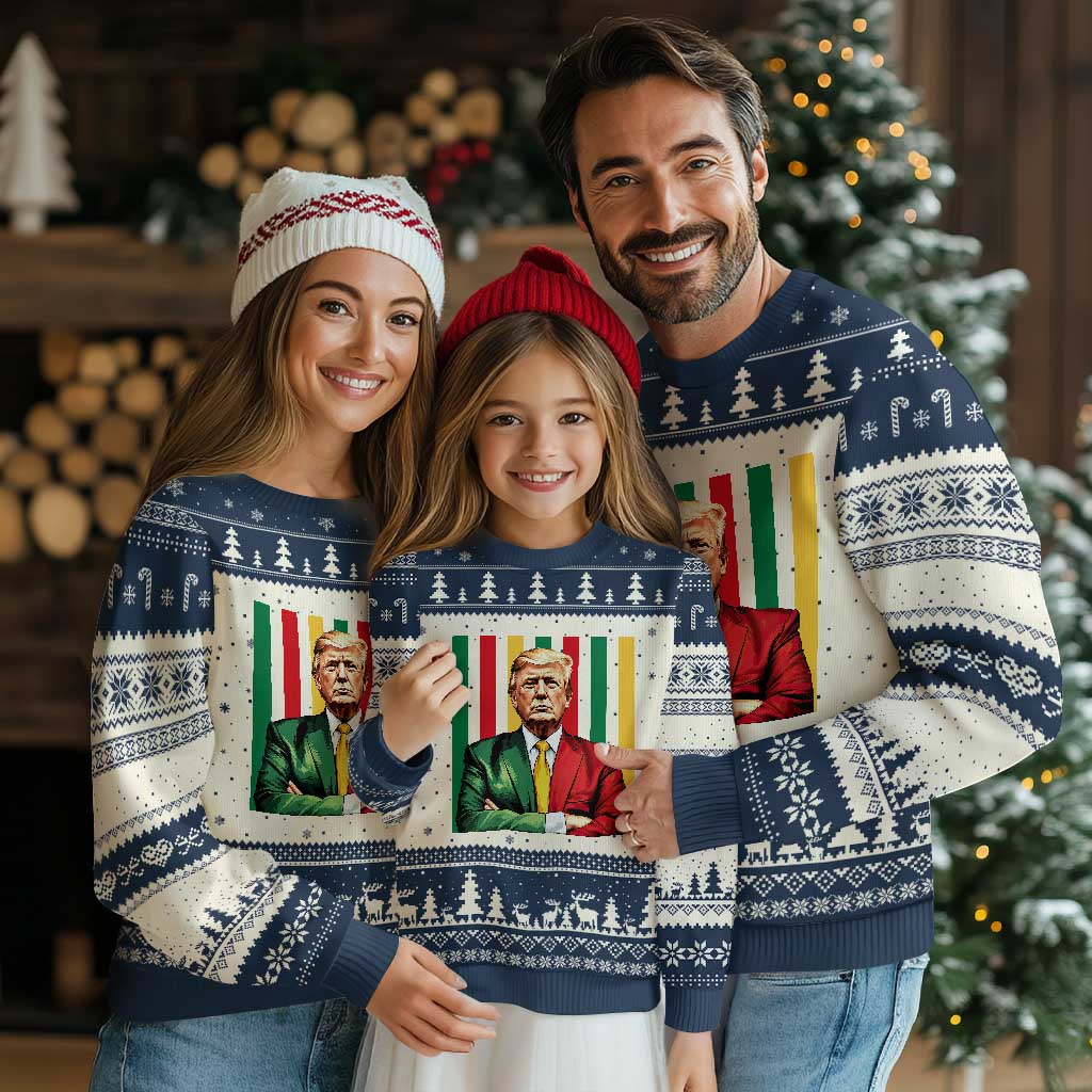 Juneteenth American Leader Inspiration Ugly Christmas Sweater 1865 American Heritage Gift TS12 Beige Navy Print Your Wear
