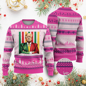 Juneteenth American Leader Inspiration Ugly Christmas Sweater 1865 American Heritage Gift TS12 Hot Pink Print Your Wear