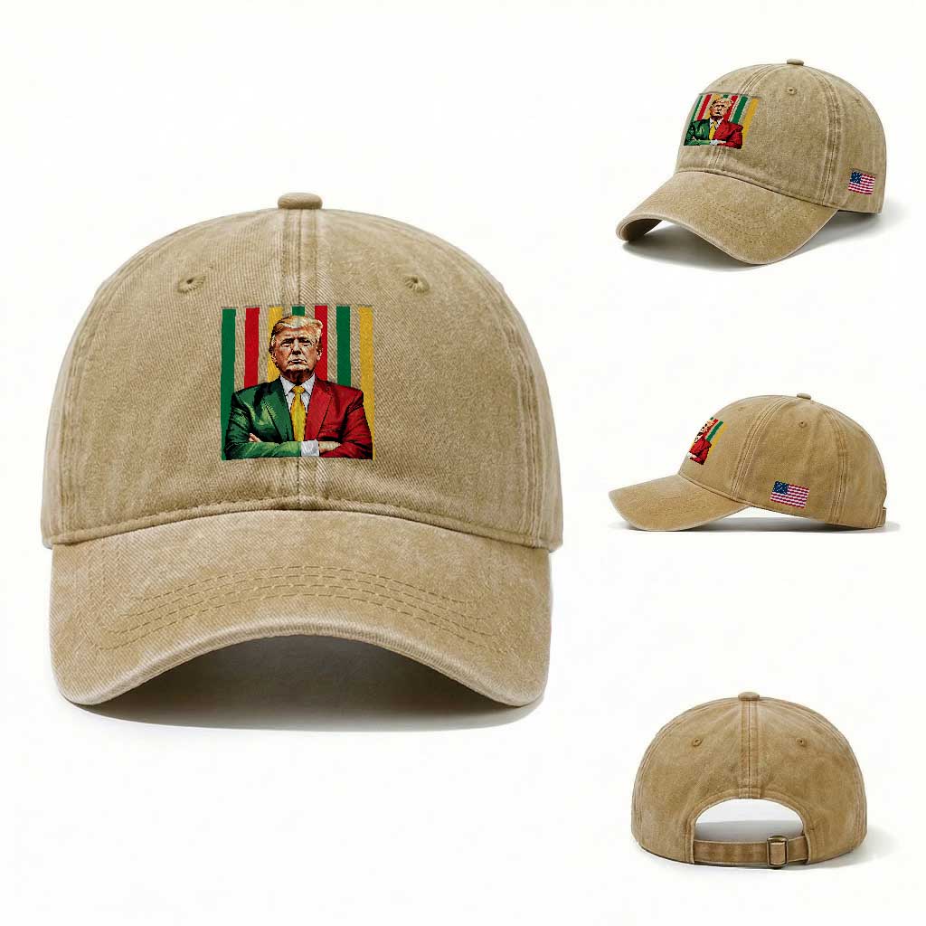 Juneteenth American Leader Inspiration Washed Cotton Baseball Cap 1865 American Heritage Gift TS12 Washed Cap Universal Fit Khaki Print Your Wear