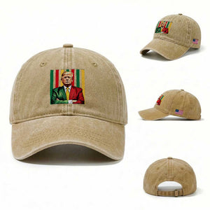 Juneteenth American Leader Inspiration Washed Cotton Baseball Cap 1865 American Heritage Gift TS12 Washed Cap Universal Fit Khaki Print Your Wear