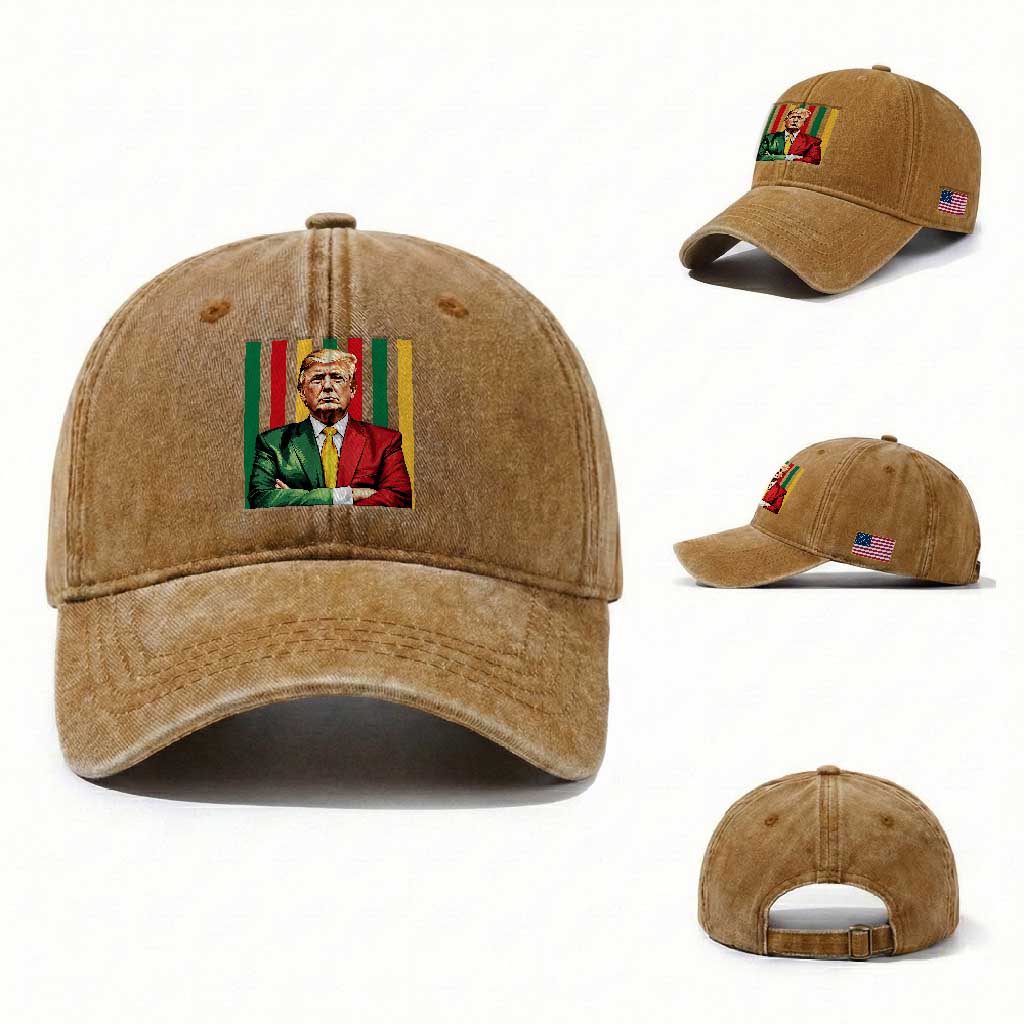 Juneteenth American Leader Inspiration Washed Cotton Baseball Cap 1865 American Heritage Gift TS12 Washed Cap Universal Fit Yellow Ochre Print Your Wear