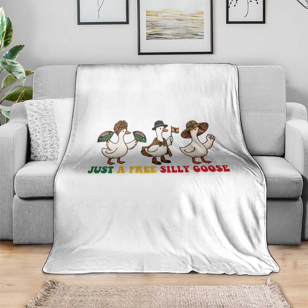 Funny Just A Free Silly Goose Throw Blanket Juneteenth Freedom Day TS12 Print Your Wear