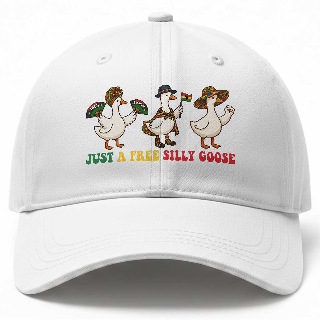 Funny Just A Free Silly Goose Baseball Cap Juneteenth Freedom Day TS12 Print Your Wear