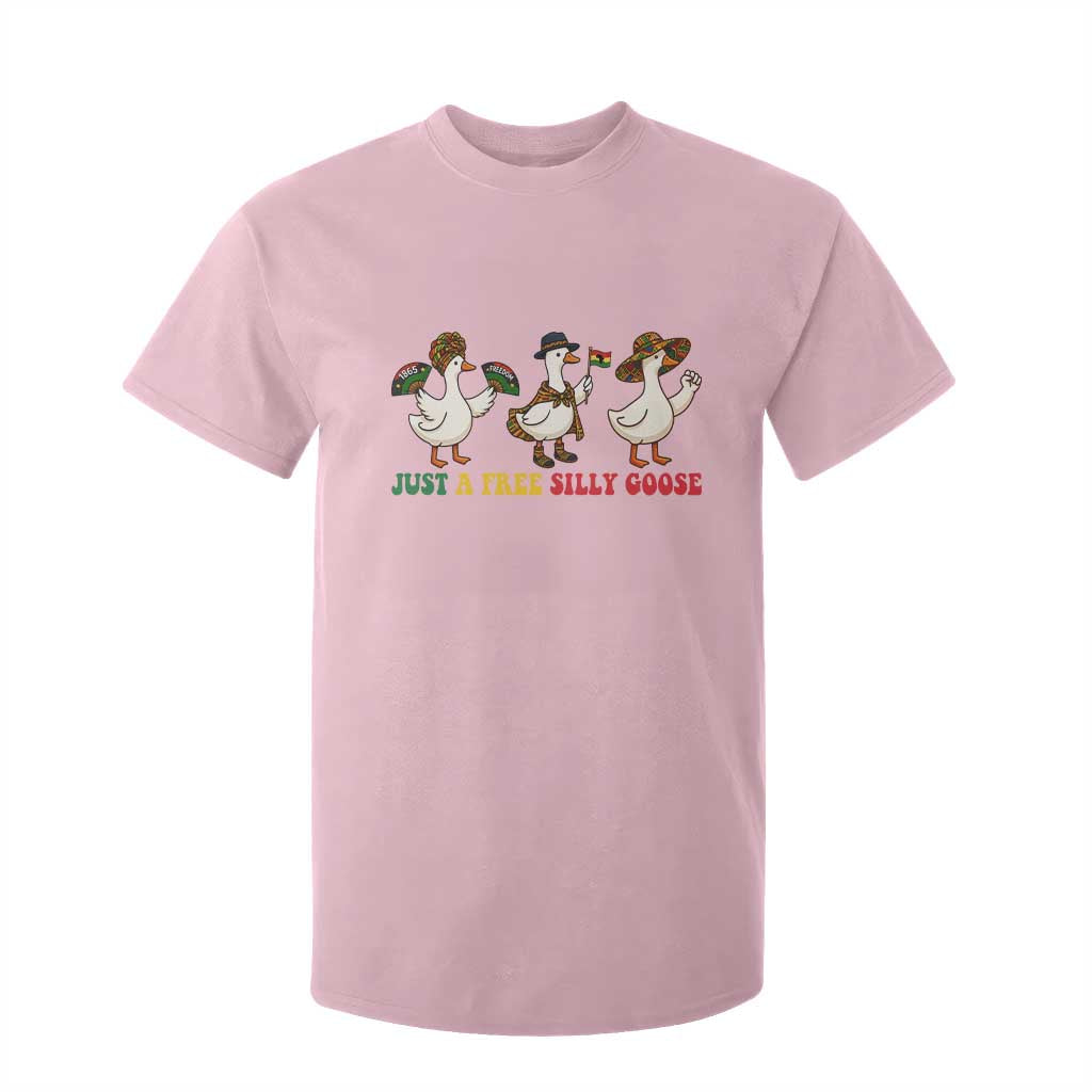 Funny Just A Free Silly Goose T Shirt For Kid Juneteenth Freedom Day TS12 Light Pink Print Your Wear
