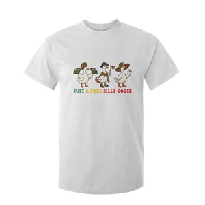 Funny Just A Free Silly Goose T Shirt For Kid Juneteenth Freedom Day TS12 White Print Your Wear