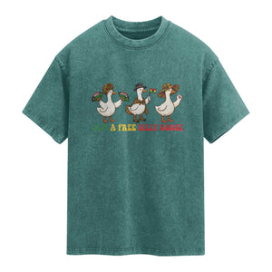 Funny Just A Free Silly Goose Washed Cotton T-Shirt Juneteenth Freedom Day