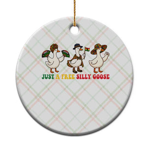 Funny Just A Free Silly Goose Ceramic Ornament Juneteenth Freedom Day TS12 1pc Christmas Plaid Print Your Wear