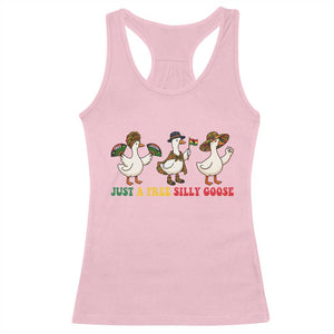 Funny Just A Free Silly Goose Racerback Tank Top Juneteenth Freedom Day TS12 Light Pink Print Your Wear