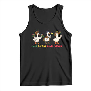 Funny Just A Free Silly Goose Tank Top Juneteenth Freedom Day TS12 Black Print Your Wear
