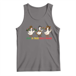 Funny Just A Free Silly Goose Tank Top Juneteenth Freedom Day TS12 Deep Heather Print Your Wear