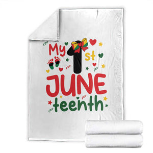 My First Juneteenth Throw Blanket African American Baby Freedom Day TS12 White Print Your Wear