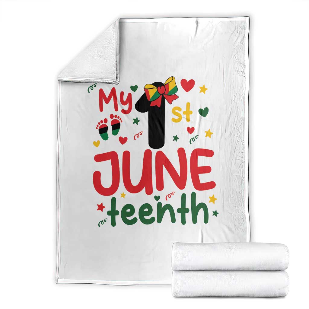 My First Juneteenth Throw Blanket African American Baby Freedom Day TS12 White Print Your Wear