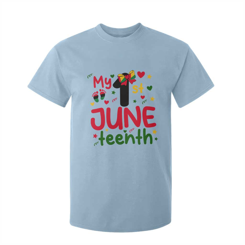 My First Juneteenth T Shirt For Kid African American Baby Freedom Day TS12 Light Blue Print Your Wear