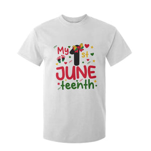 My First Juneteenth T Shirt For Kid African American Baby Freedom Day TS12 White Print Your Wear