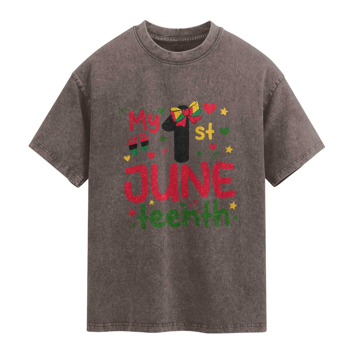 My First Juneteenth Washed Cotton T-Shirt African American Baby Freedom Day