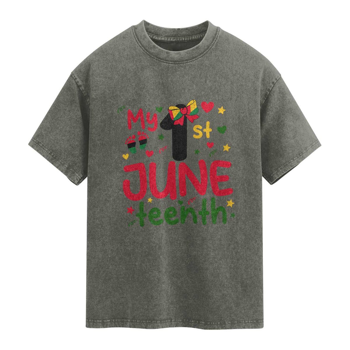 My First Juneteenth Washed Cotton T-Shirt African American Baby Freedom Day