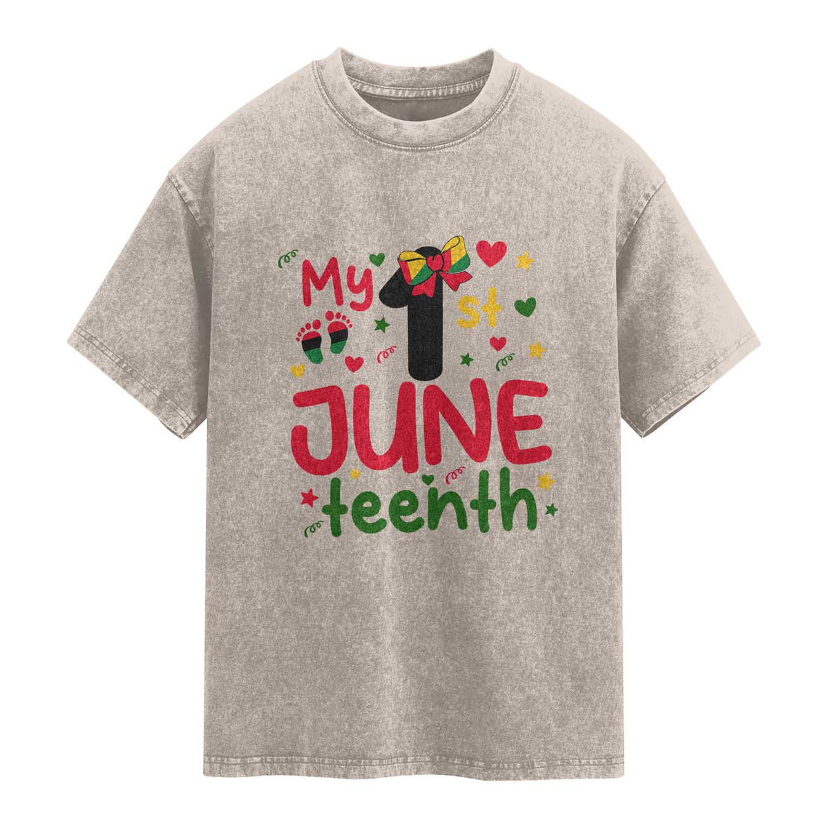 My First Juneteenth Washed Cotton T-Shirt African American Baby Freedom Day