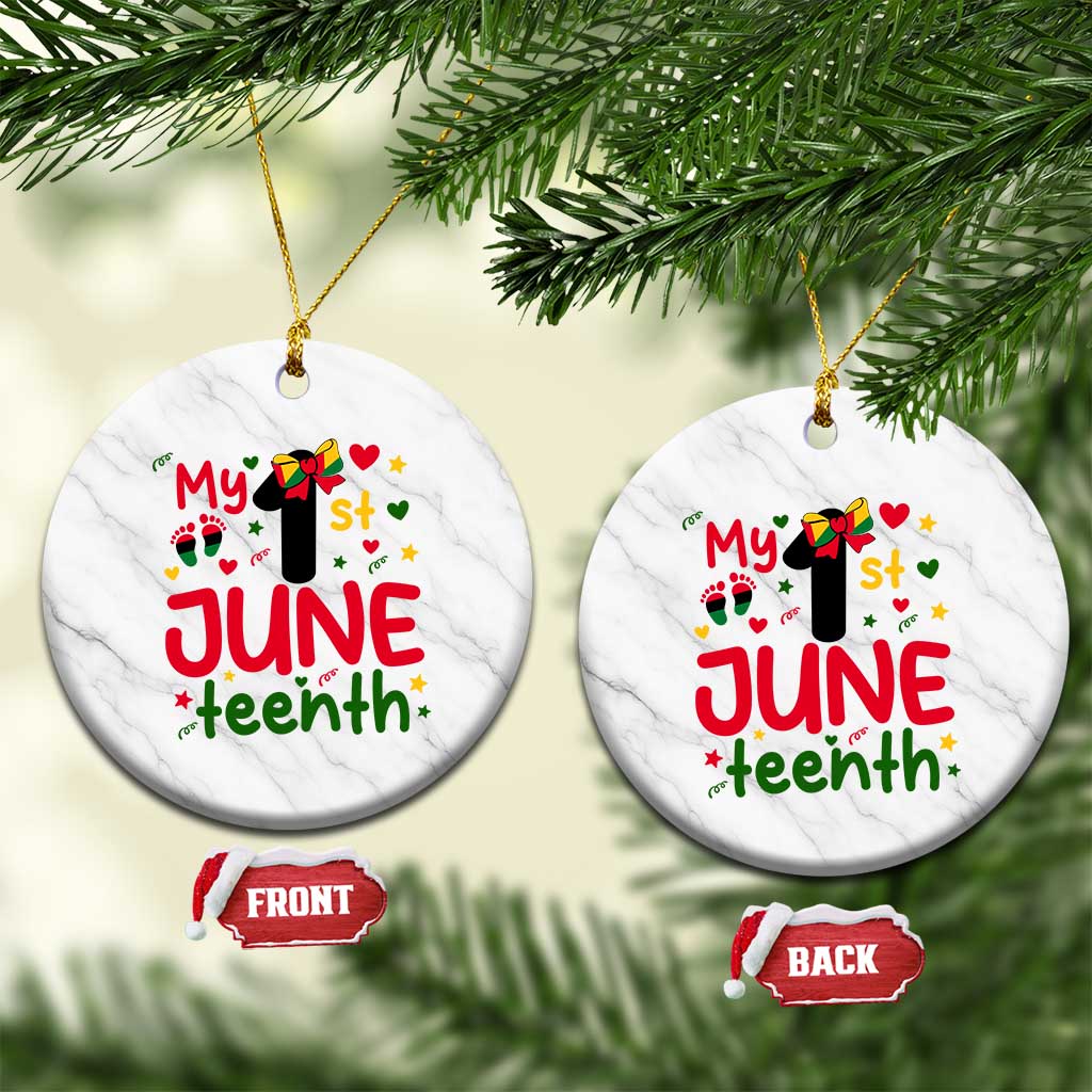 My First Juneteenth Ceramic Ornament African American Baby Freedom Day TS12 1pc White Marble Print Your Wear