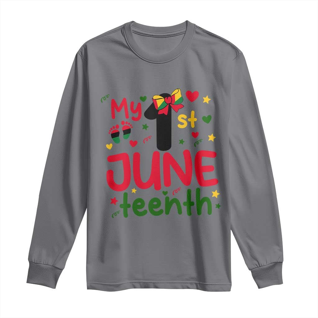 My First Juneteenth Long Sleeve Shirt African American Baby Freedom Day TS12 Charcoal Print Your Wear
