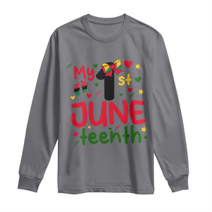 My First Juneteenth Long Sleeve Shirt African American Baby Freedom Day TS12 Charcoal Print Your Wear