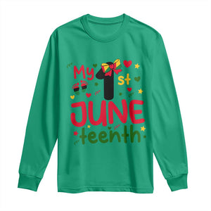 My First Juneteenth Long Sleeve Shirt African American Baby Freedom Day TS12 Irish Green Print Your Wear