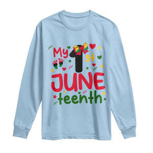 My First Juneteenth Long Sleeve Shirt African American Baby Freedom Day TS12 Light Blue Print Your Wear
