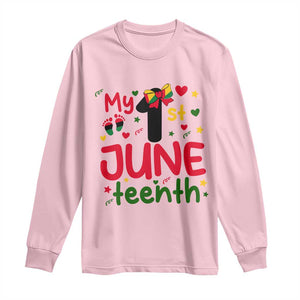 My First Juneteenth Long Sleeve Shirt African American Baby Freedom Day TS12 Light Pink Print Your Wear