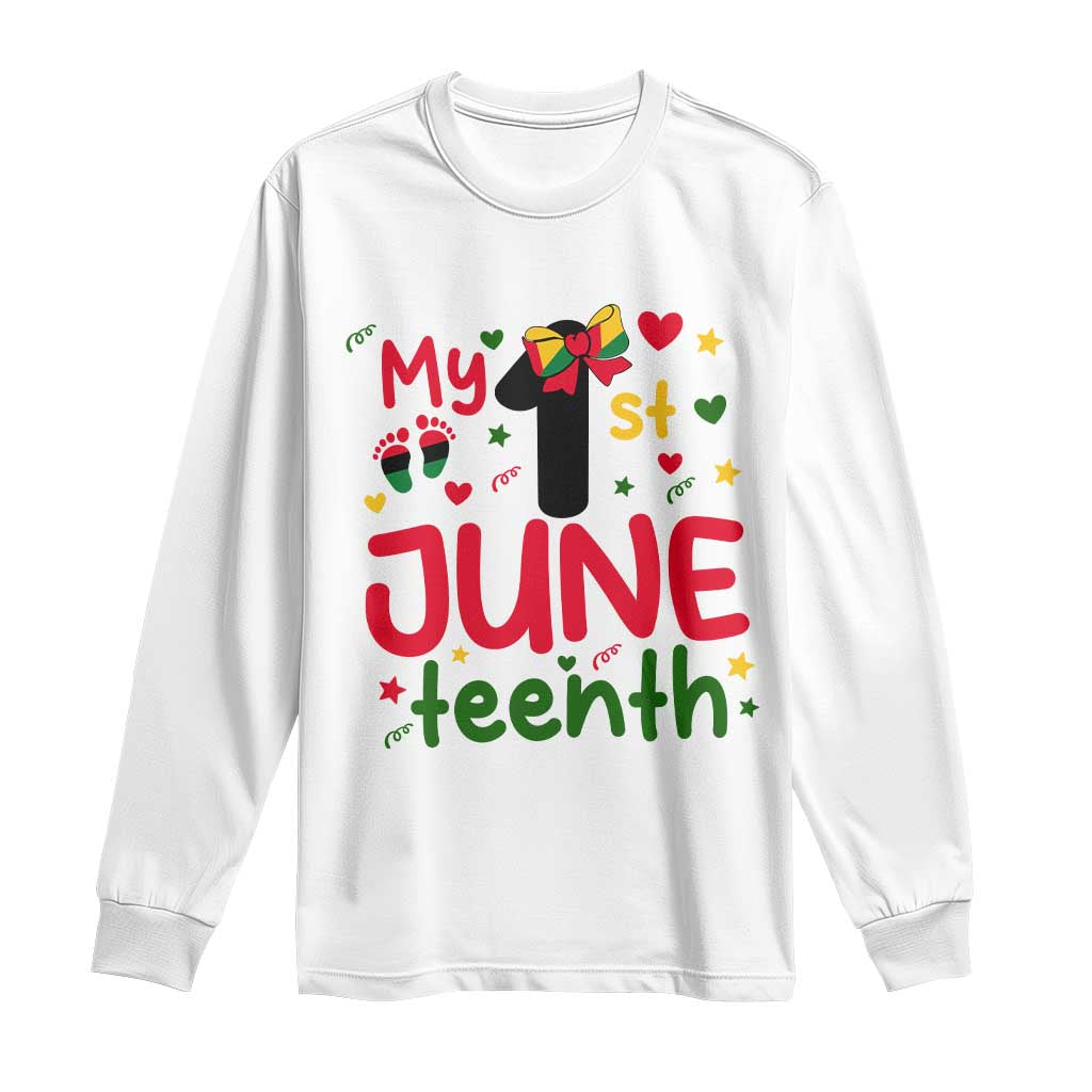 My First Juneteenth Long Sleeve Shirt African American Baby Freedom Day TS12 White Print Your Wear