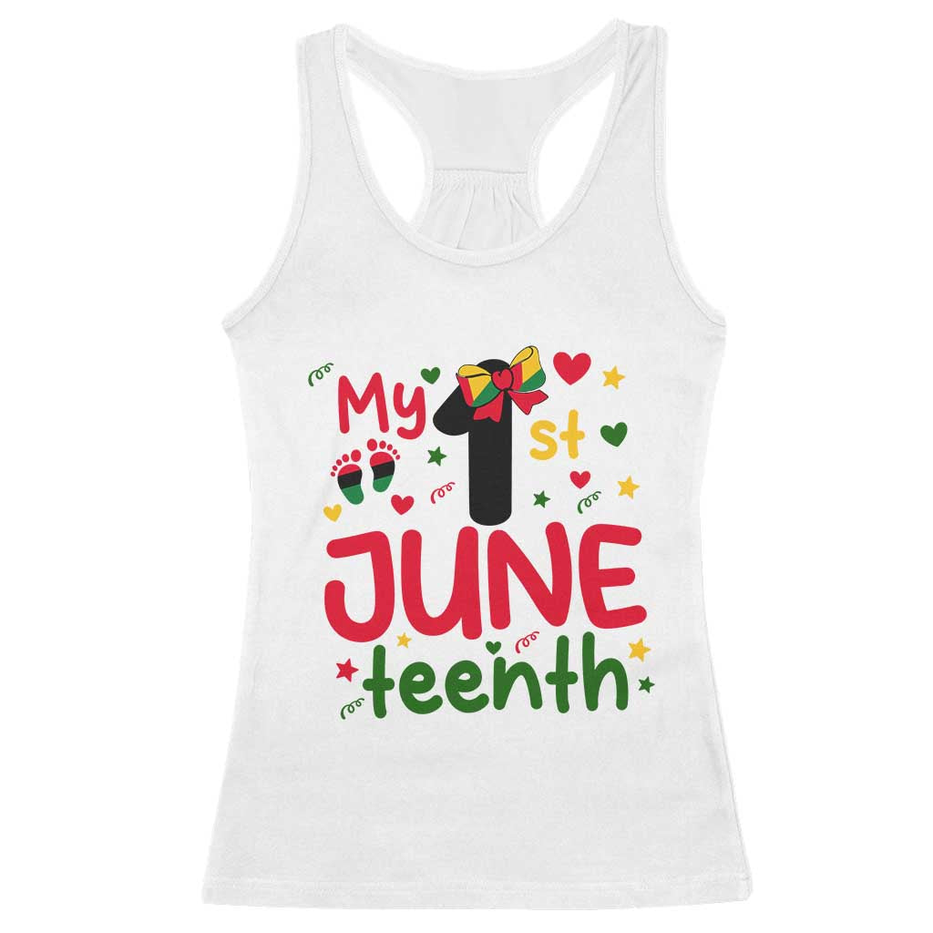 My First Juneteenth Racerback Tank Top African American Baby Freedom Day TS12 White Print Your Wear