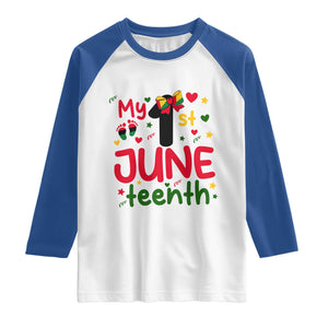 My First Juneteenth Raglan Shirt African American Baby Freedom Day TS12 White Royal Print Your Wear