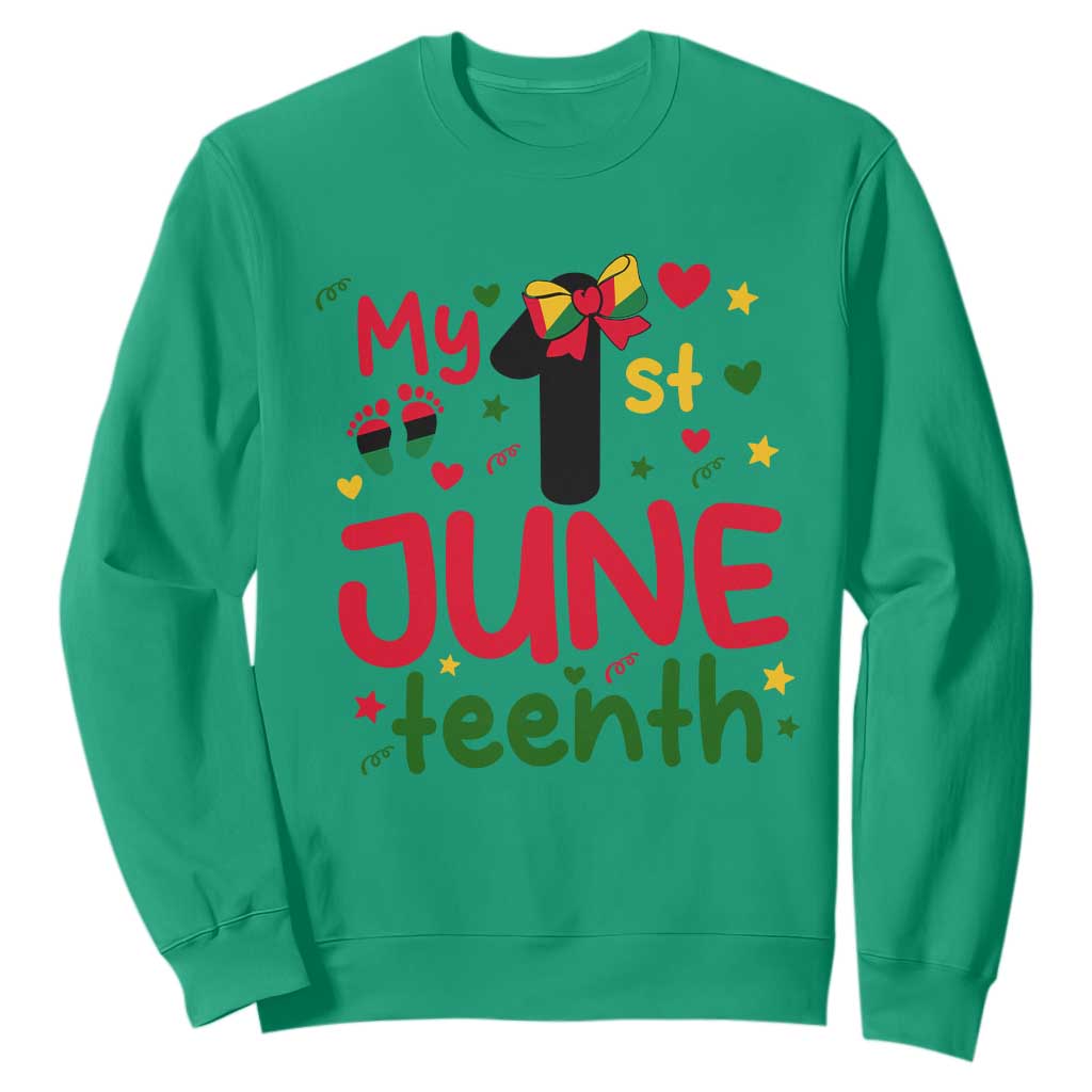 My First Juneteenth Sweatshirt African American Baby Freedom Day TS12 Irish Green Print Your Wear