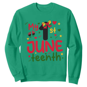 My First Juneteenth Sweatshirt African American Baby Freedom Day TS12 Irish Green Print Your Wear