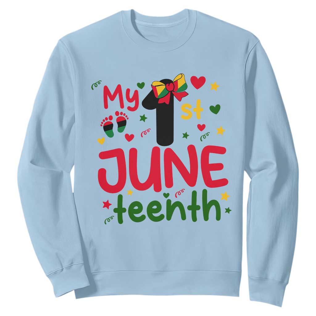 My First Juneteenth Sweatshirt African American Baby Freedom Day TS12 Light Blue Print Your Wear