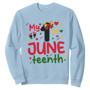 My First Juneteenth Sweatshirt African American Baby Freedom Day TS12 Light Blue Print Your Wear