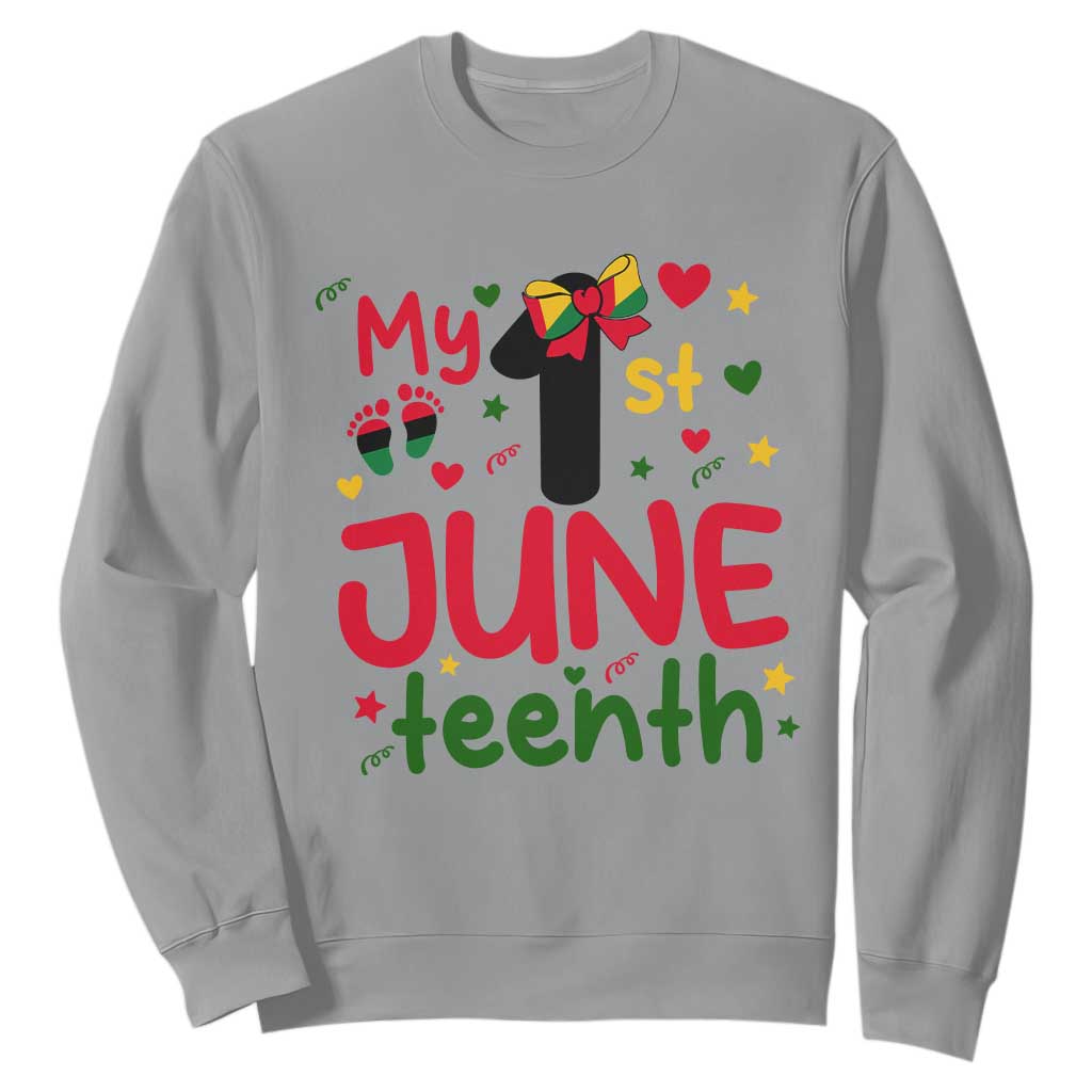 My First Juneteenth Sweatshirt African American Baby Freedom Day TS12 Sport Gray Print Your Wear