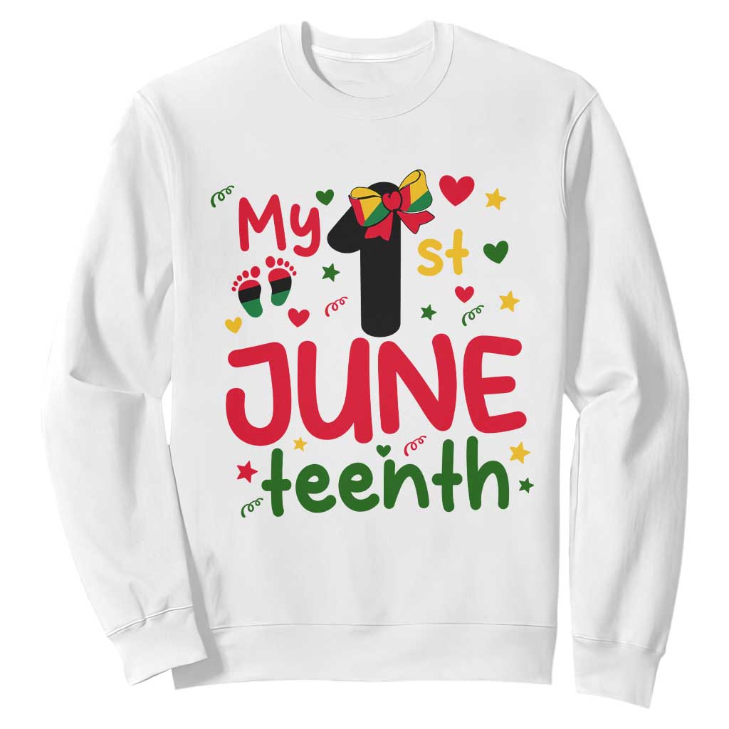 My First Juneteenth Sweatshirt African American Baby Freedom Day TS12 White Print Your Wear