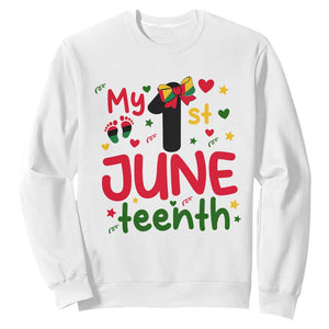 My First Juneteenth Sweatshirt African American Baby Freedom Day TS12 White Print Your Wear
