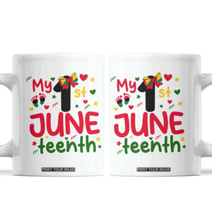 My First Juneteenth Coffee Mug African American Baby Freedom Day TS12 White Print Your Wear