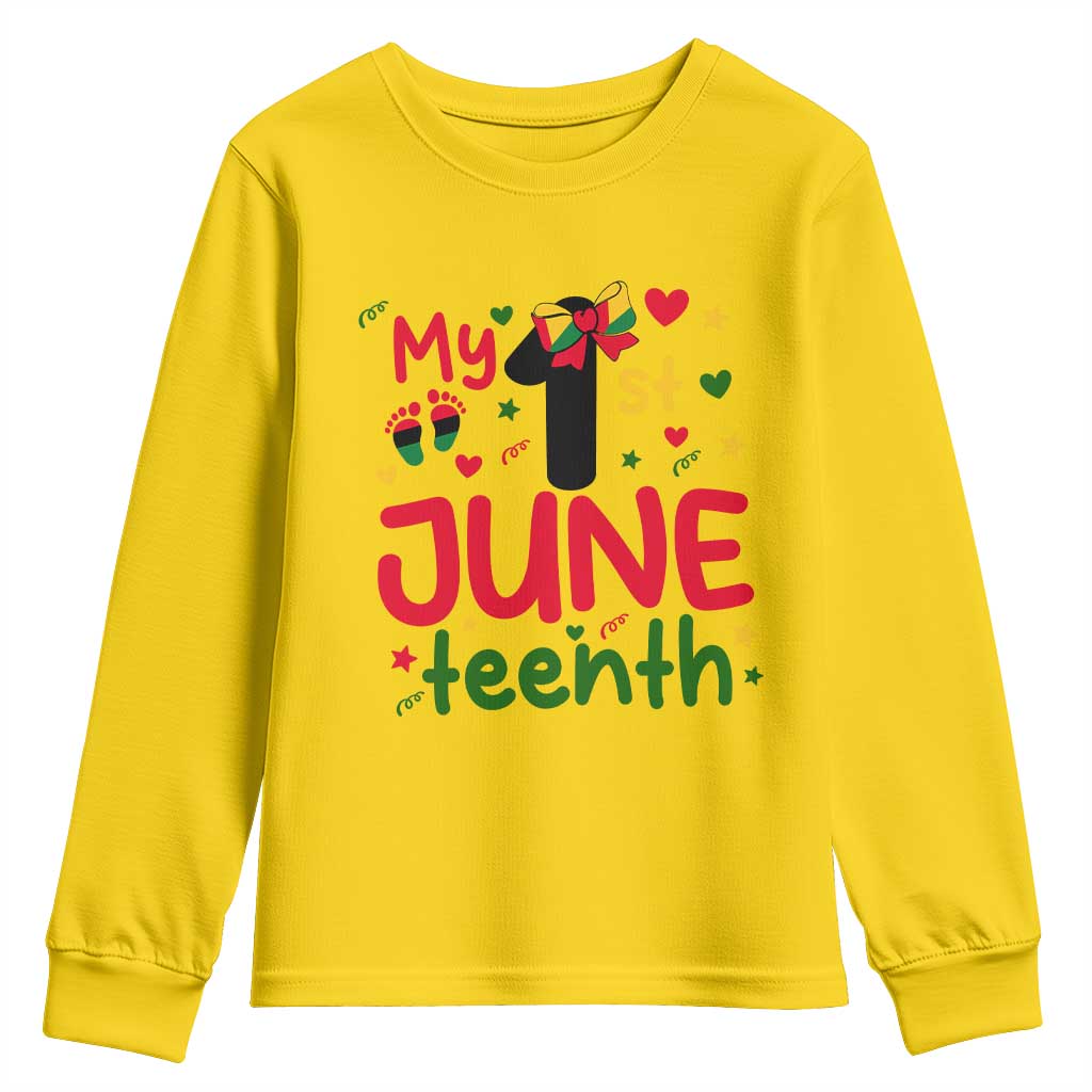 My First Juneteenth Youth Sweatshirt African American Baby Freedom Day TS12 Daisy Print Your Wear